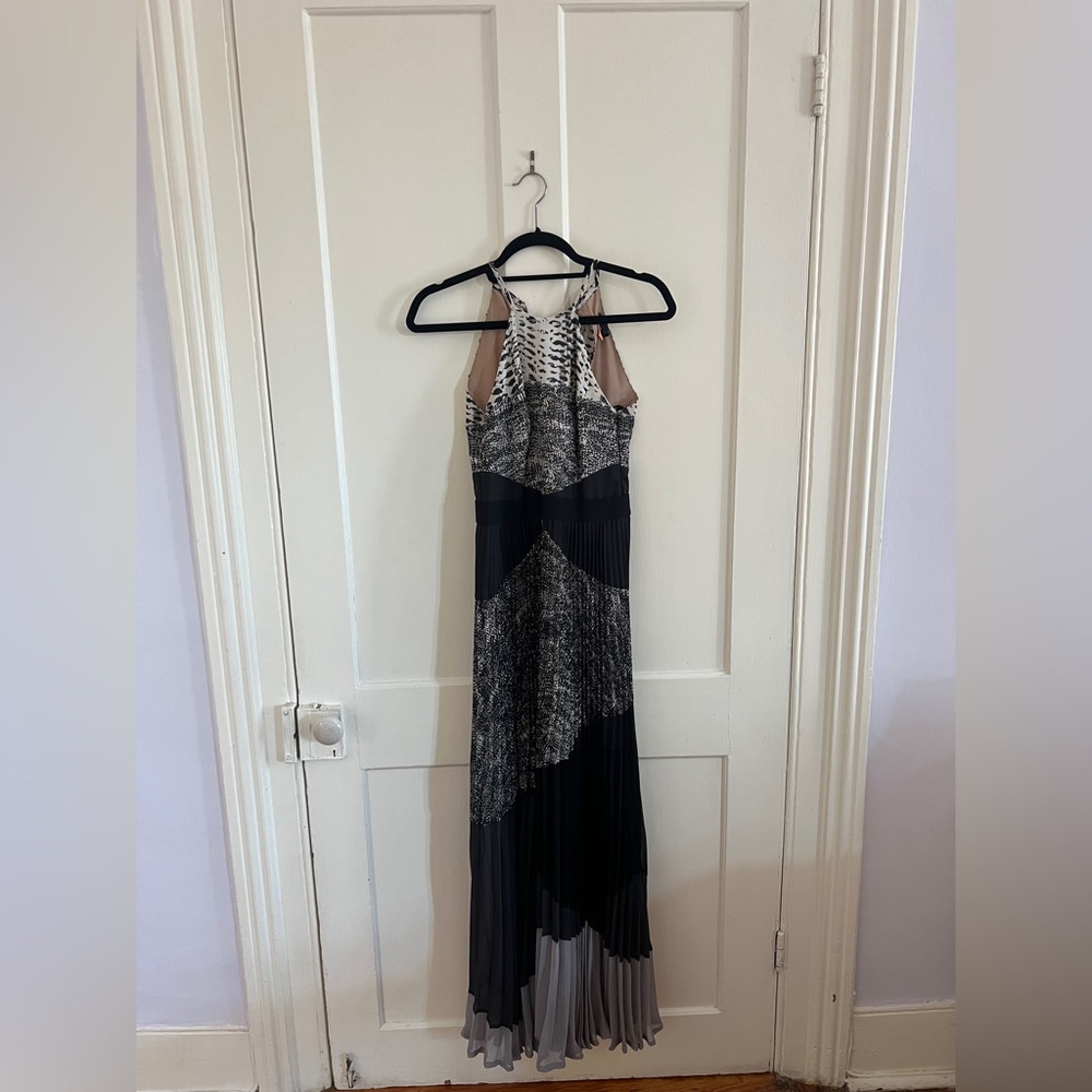 BCBGMaxAzria Black and White High Low Dress